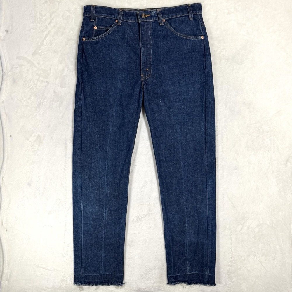 Vintage Levi's Orange Tab 505 Jeans‎ Tag 36x32 Size 34 Dark Raw Rigid Denim USA